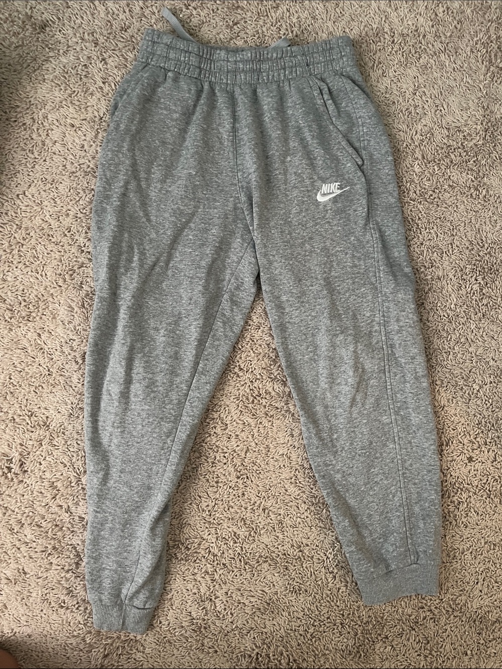 Nike Grey Kids Jogger Sweatpants with White Logo